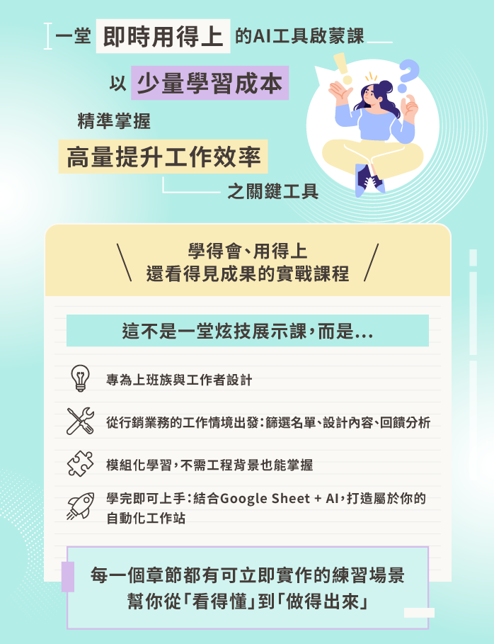 用AI+Google Sheet建立自動化工具，提升工作效率｜104獨家_1